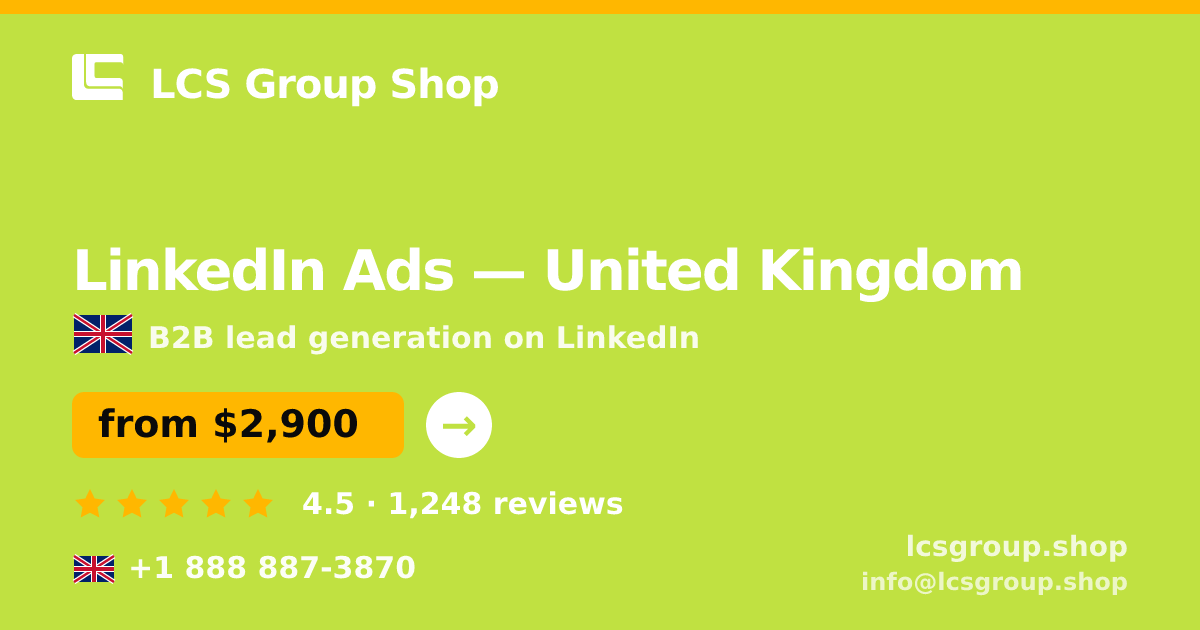 LinkedIn Ads in Edinburgh — from $3,300/mo, rated 4.7/5 by 516 clients. LCS Group Shop.
