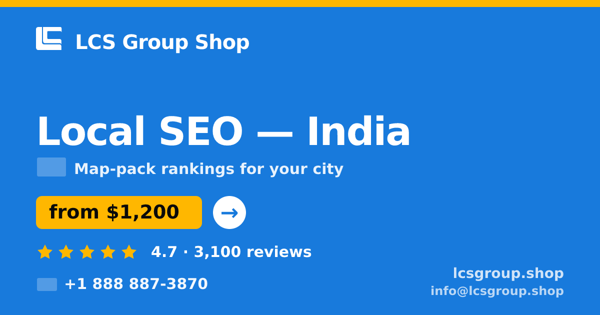 Local SEO in Hyderabad — from $750/mo, rated 4.9/5 by 850 clients. LCS Group Shop.
