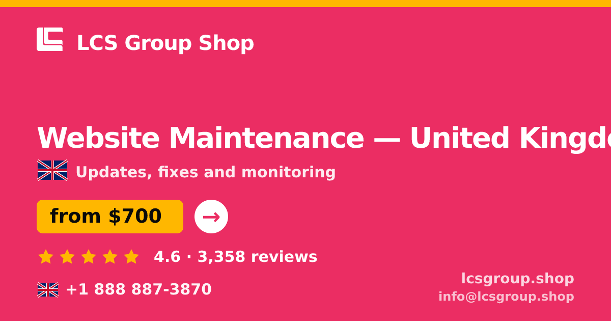 Website Maintenance in Birmingham — from $950/mo, rated 4.7/5 by 2657 clients. LCS Group Shop.