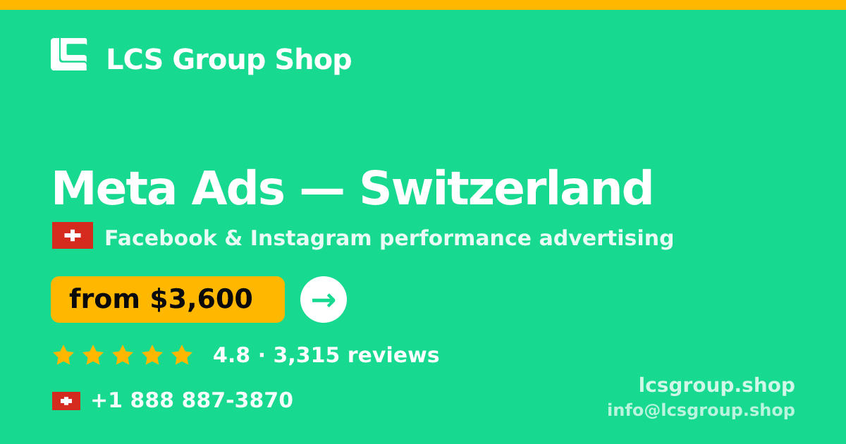 Meta Ads in Zürich — from $3,100/mo, rated 4.8/5 by 2768 clients. LCS Group Shop.