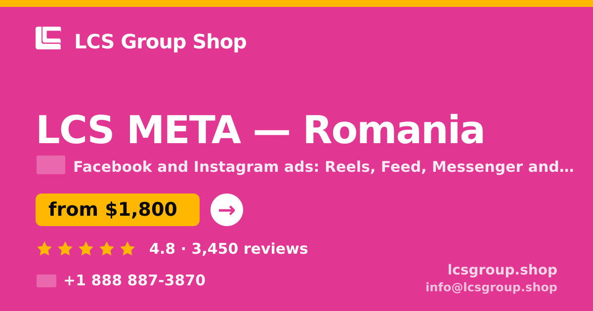 LCS META in Romania — from $1,800/mo, rated 4.8/5 by 3450 clients. LCS Group Shop.