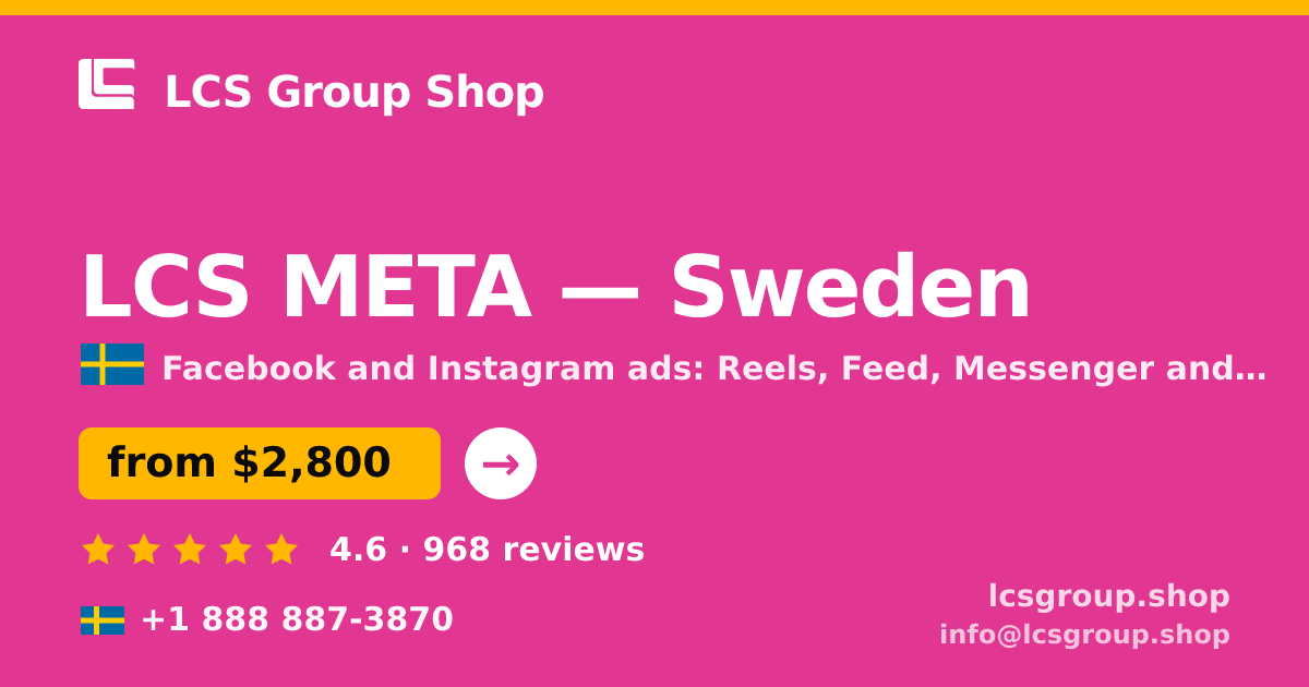 LCS META in Sweden — from $2,800/mo, rated 4.6/5 by 968 clients. LCS Group Shop.