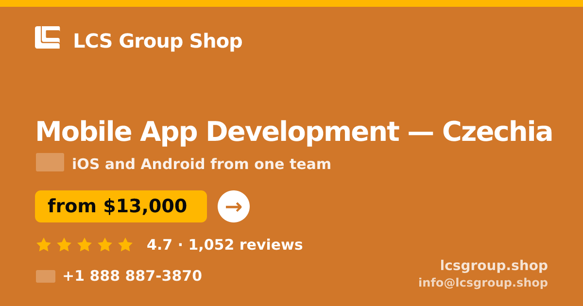 Mobile App Development in Czechia — from $13,000, rated 4.7/5 by 1052 clients. LCS Group Shop.