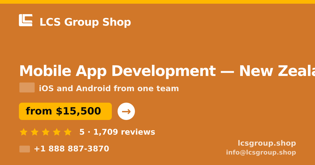 Mobile App Development in Wellington — from $22,500, rated 4.7/5 by 2564 clients. LCS Group Shop.