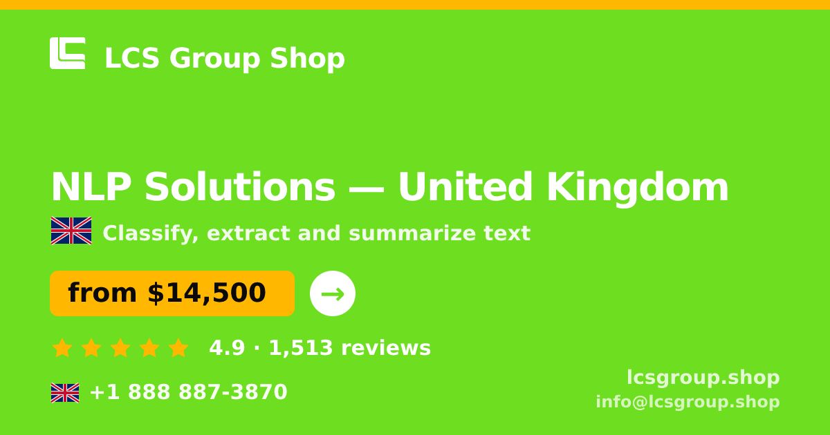 NLP Solutions in Edinburgh — from $15,500, rated 4.6/5 by 2246 clients. LCS Group Shop.