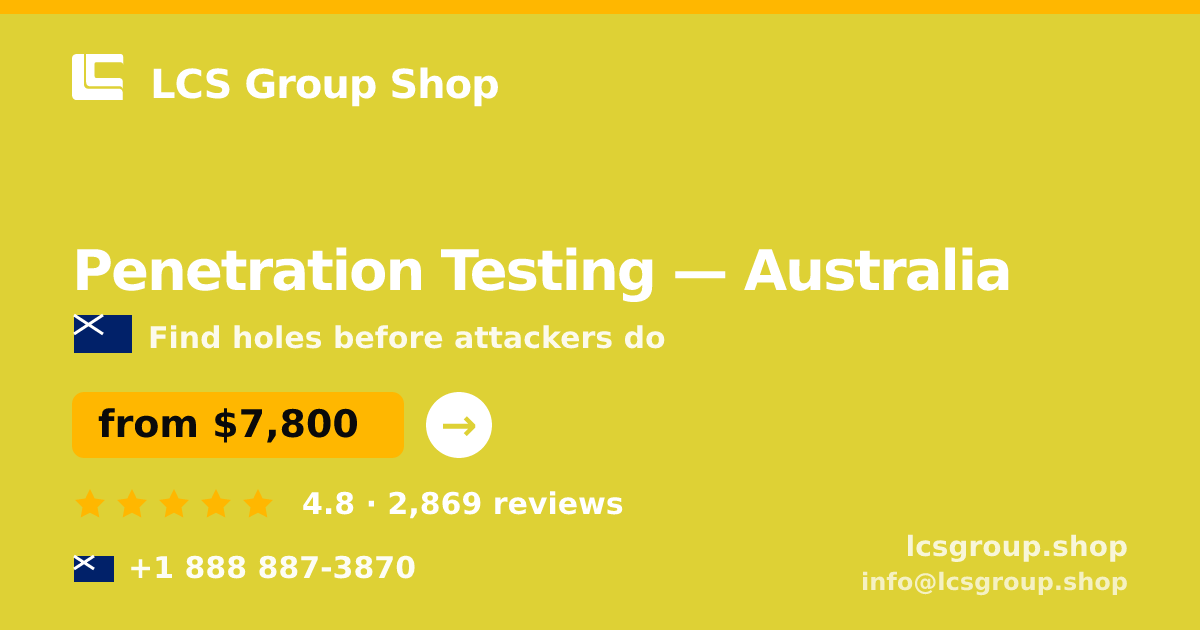 Penetration Testing in Perth — from $9,000, rated 4.9/5 by 2985 clients. LCS Group Shop.