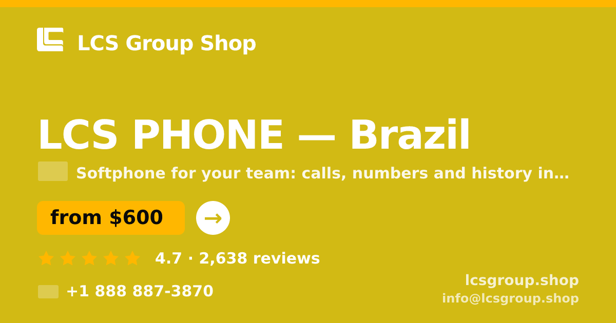 LCS PHONE in Brasília — from $450/mo, rated 4.9/5 by 1281 clients. LCS Group Shop.