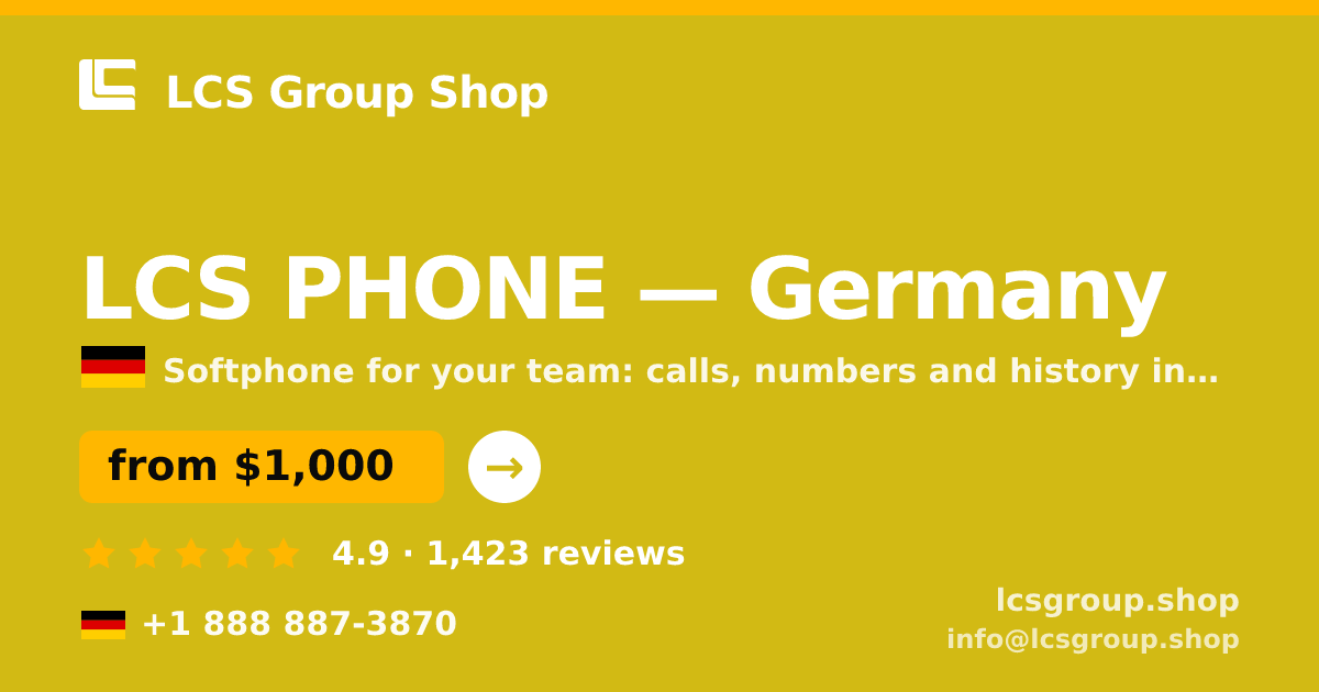 LCS PHONE in Hamburg — from $1,000/mo, rated 4.7/5 by 3204 clients. LCS Group Shop.