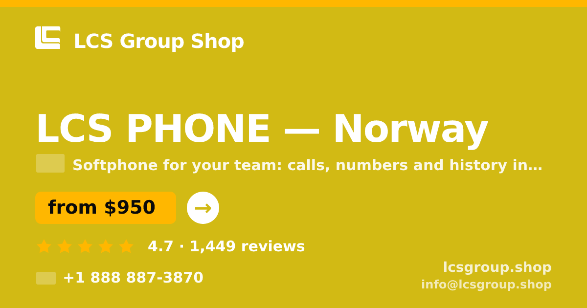 LCS PHONE in Norway — from $950/mo, rated 4.7/5 by 1449 clients. LCS Group Shop.