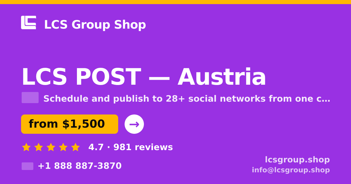 LCS POST in Austria — from $1,500/mo, rated 4.7/5 by 981 clients. LCS Group Shop.