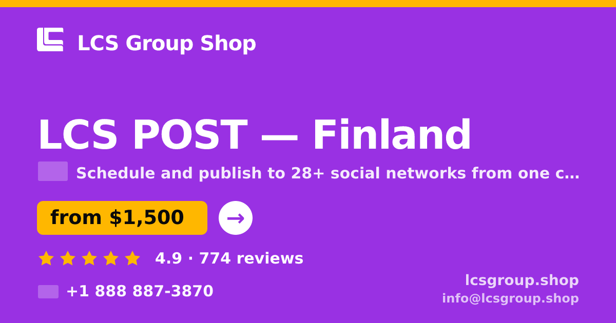LCS POST in Finland — from $1,500/mo, rated 4.9/5 by 774 clients. LCS Group Shop.