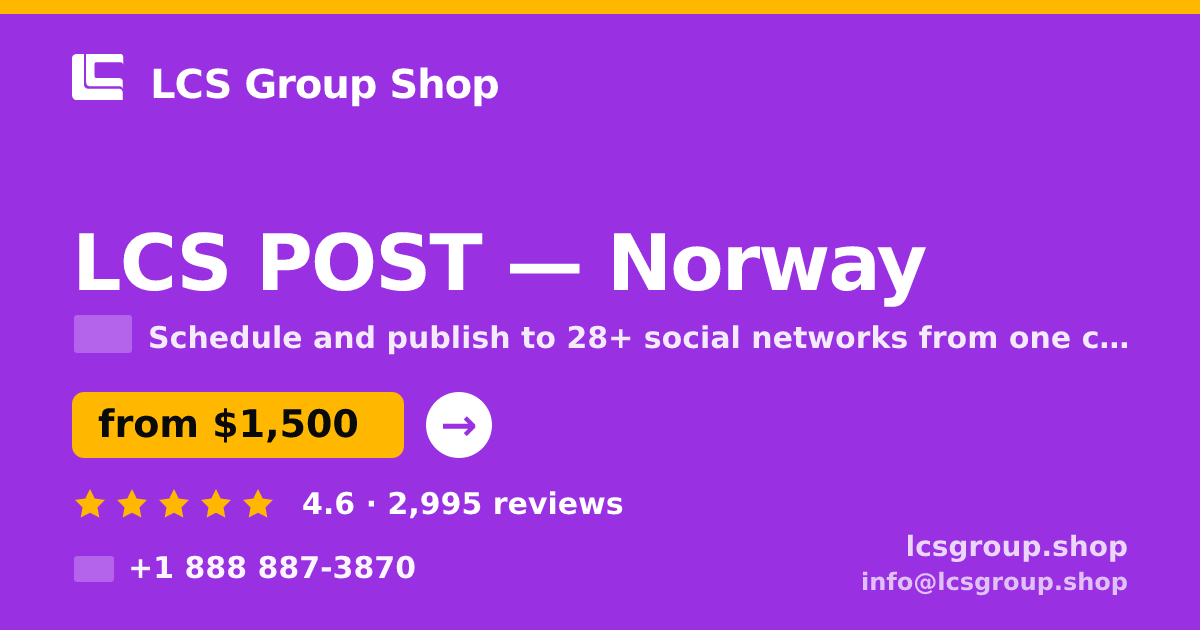 LCS POST in Norway — from $1,500/mo, rated 4.6/5 by 2995 clients. LCS Group Shop.