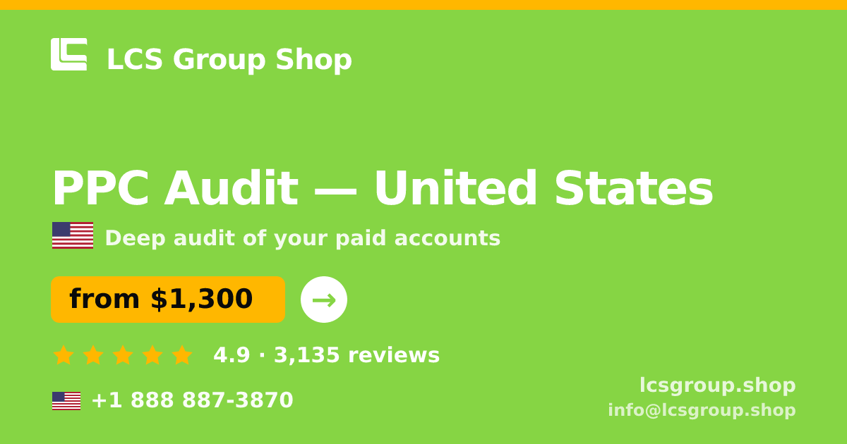 PPC Audit in Boston — from $1,200, rated 4.8/5 by 3063 clients. LCS Group Shop.