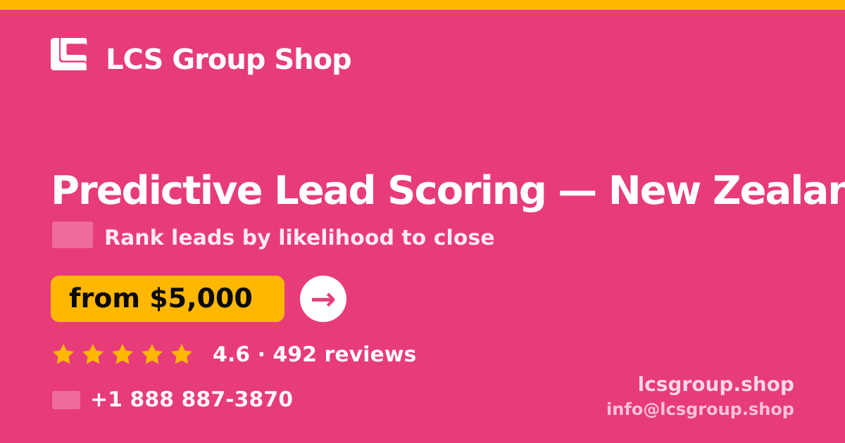 Predictive Lead Scoring in Auckland — from $5,800, rated 4.9/5 by 1927 clients. LCS Group Shop.