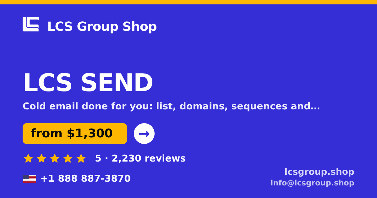 LCS SEND in the USA — from $1,300/mo, rated 5/5 by 2230 clients. LCS Group Shop.