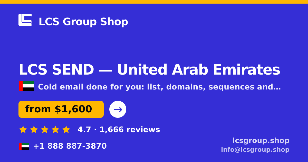LCS SEND in United Arab Emirates — from $1,600/mo, rated 4.7/5 by 1666 clients. LCS Group Shop.