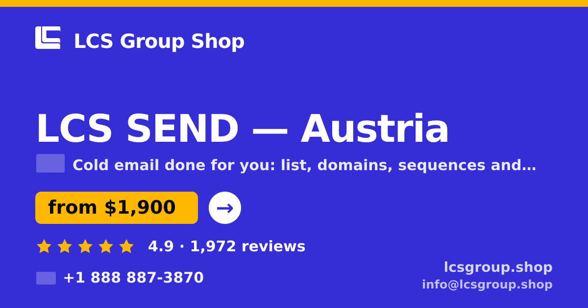 LCS SEND in Austria — from $1,900/mo, rated 4.9/5 by 1972 clients. LCS Group Shop.