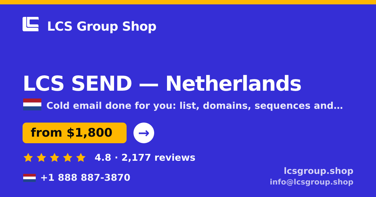 LCS SEND in Amsterdam — from $1,600/mo, rated 4.9/5 by 3035 clients. LCS Group Shop.