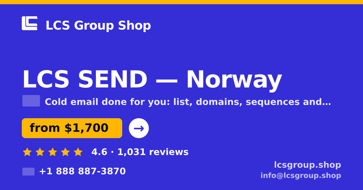 LCS SEND in Norway — from $1,700/mo, rated 4.6/5 by 1031 clients. LCS Group Shop.