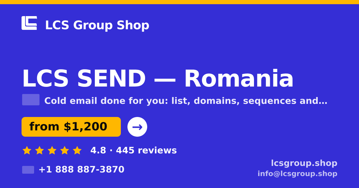 LCS SEND in Romania — from $1,200/mo, rated 4.8/5 by 445 clients. LCS Group Shop.