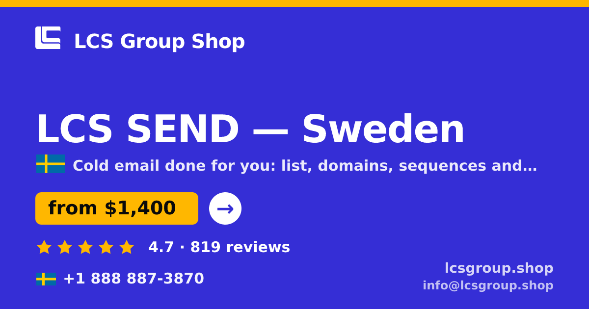 LCS SEND in Malmö — from $1,600/mo, rated 4.5/5 by 1940 clients. LCS Group Shop.