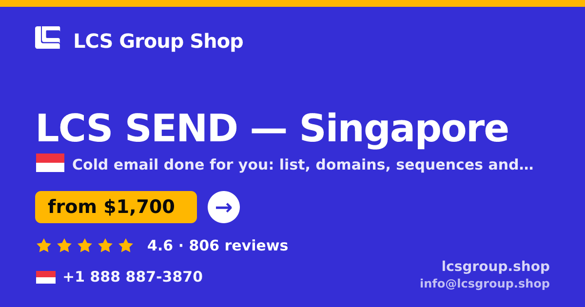 LCS SEND in Singapore — from $1,700/mo, rated 4.6/5 by 806 clients. LCS Group Shop.