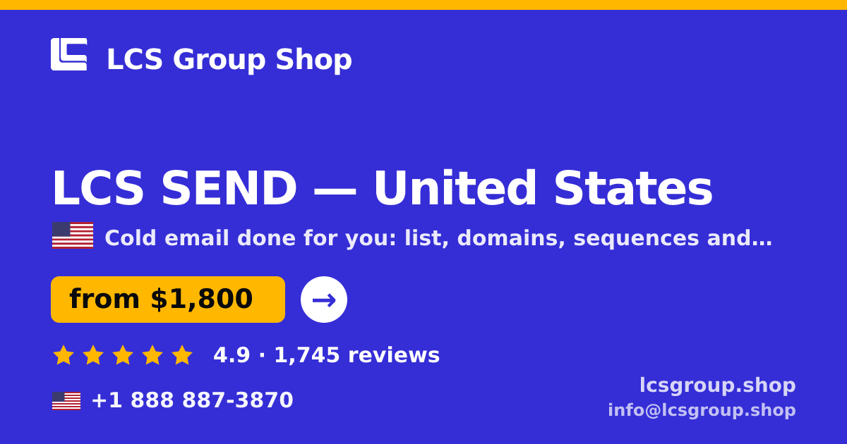LCS SEND in United States — from $1,800/mo, rated 4.9/5 by 1745 clients. LCS Group Shop.