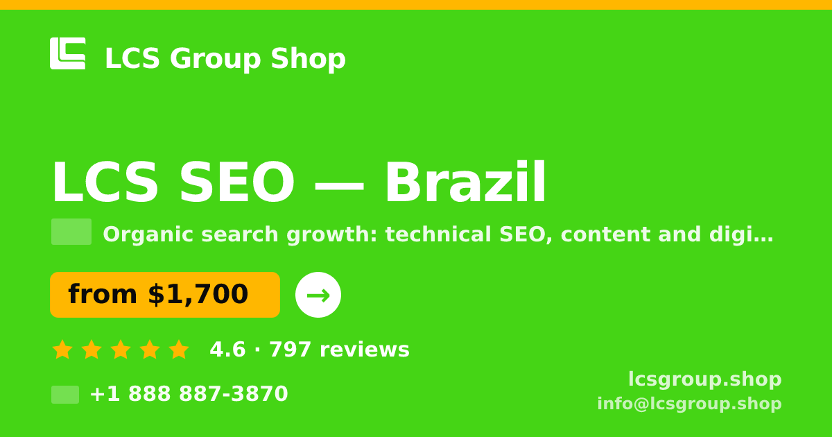 LCS SEO in São Paulo — from $1,100/mo, rated 4.9/5 by 3004 clients. LCS Group Shop.