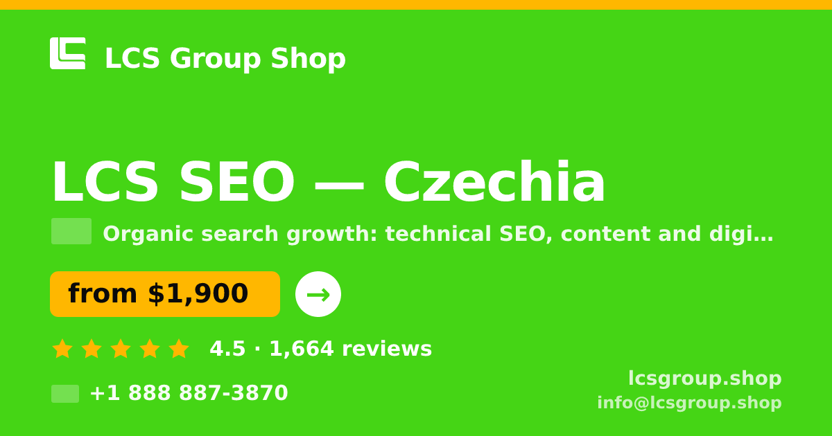 LCS SEO in Czechia — from $1,900/mo, rated 4.5/5 by 1664 clients. LCS Group Shop.