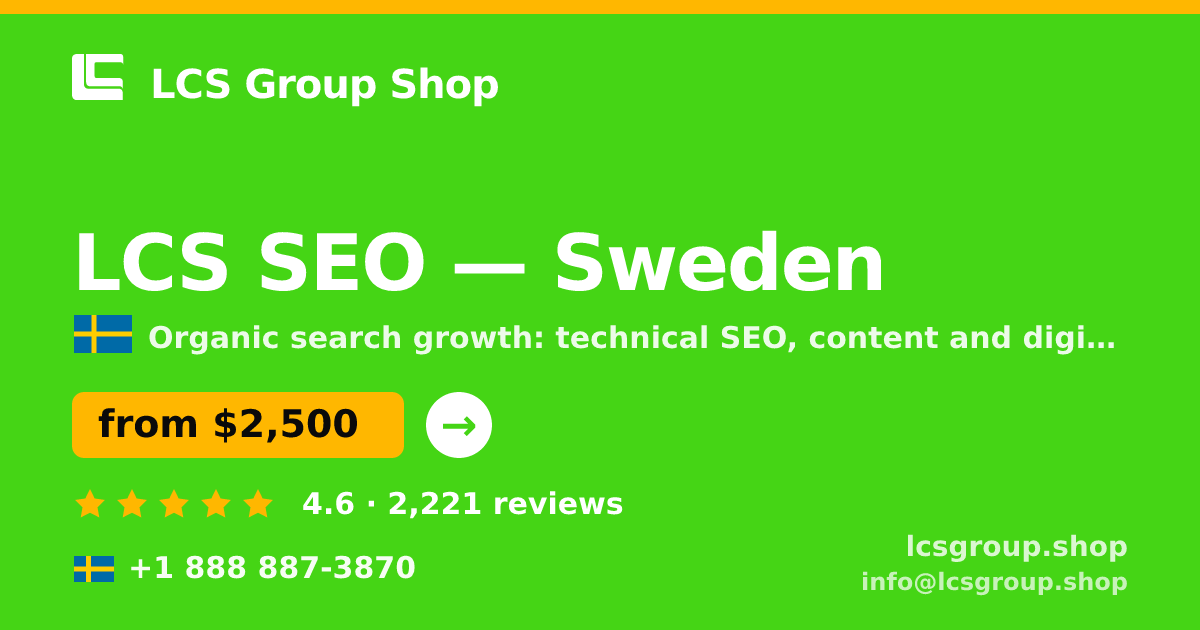 LCS SEO in Malmö — from $2,400/mo, rated 4.7/5 by 3232 clients. LCS Group Shop.