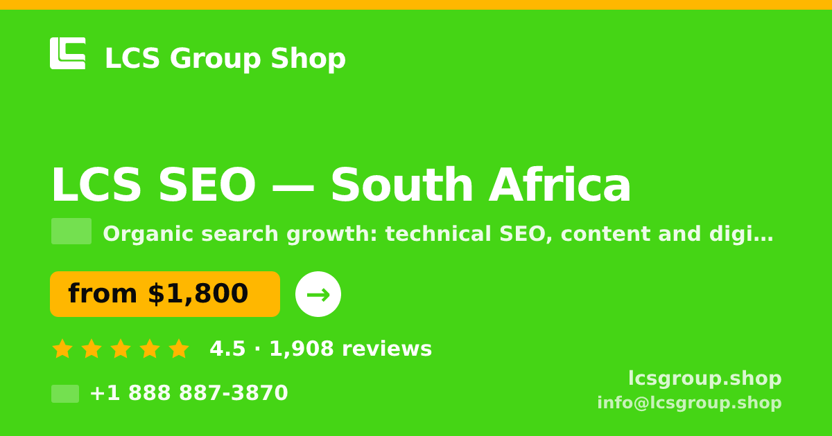 LCS SEO in South Africa — from $1,800/mo, rated 4.5/5 by 1908 clients. LCS Group Shop.