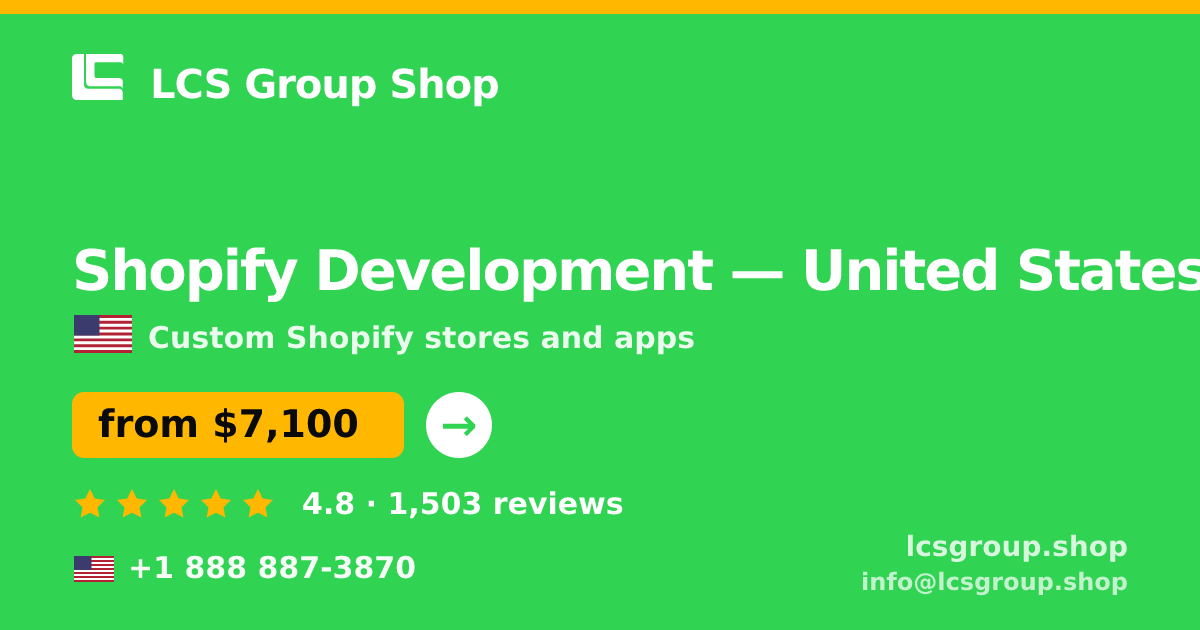Shopify Development in Dallas — from $6,000, rated 4.9/5 by 3025 clients. LCS Group Shop.