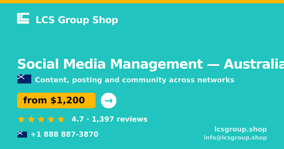 Social Media Management in Sydney — from $1,600/mo, rated 4.5/5 by 2357 clients. LCS Group Shop.