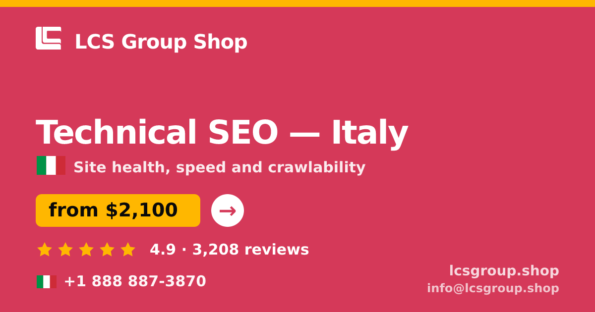 Technical SEO in Turin — from $1,500, rated 4.6/5 by 1049 clients. LCS Group Shop.