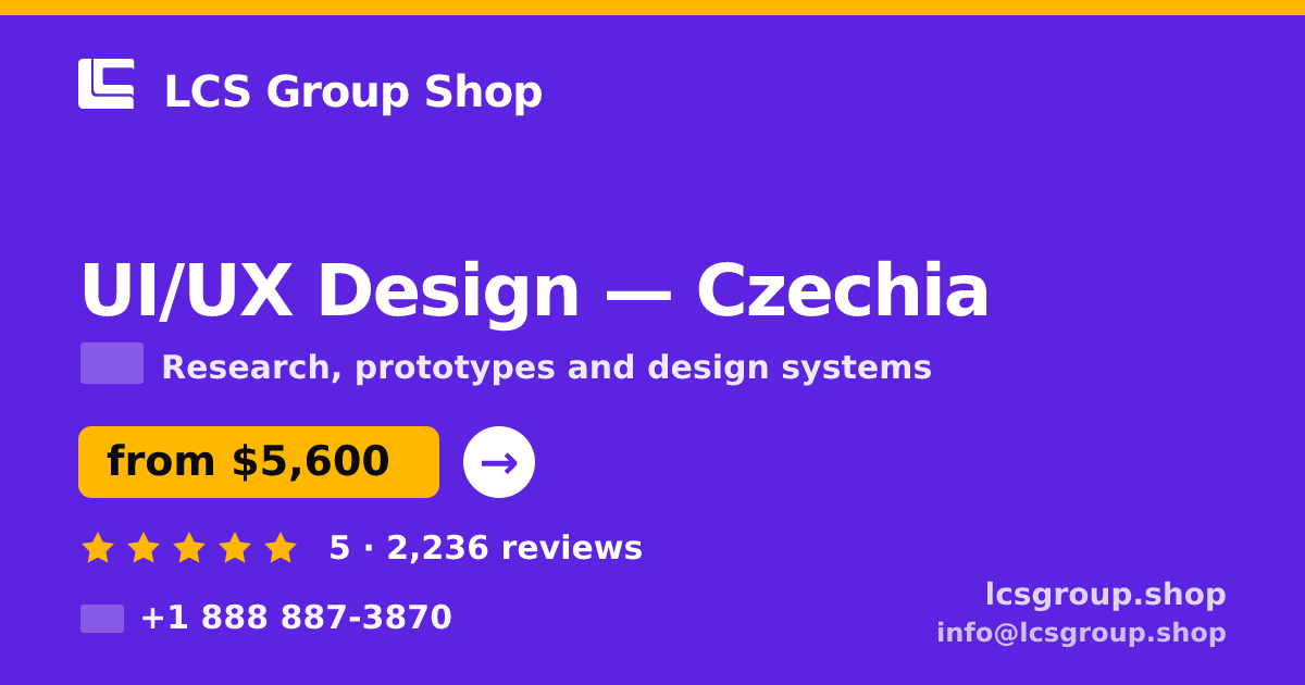 UI/UX Design in Czechia — from $5,600, rated 5/5 by 2236 clients. LCS Group Shop.