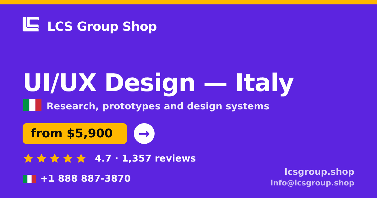 UI/UX Design in Naples — from $6,000, rated 4.7/5 by 2850 clients. LCS Group Shop.