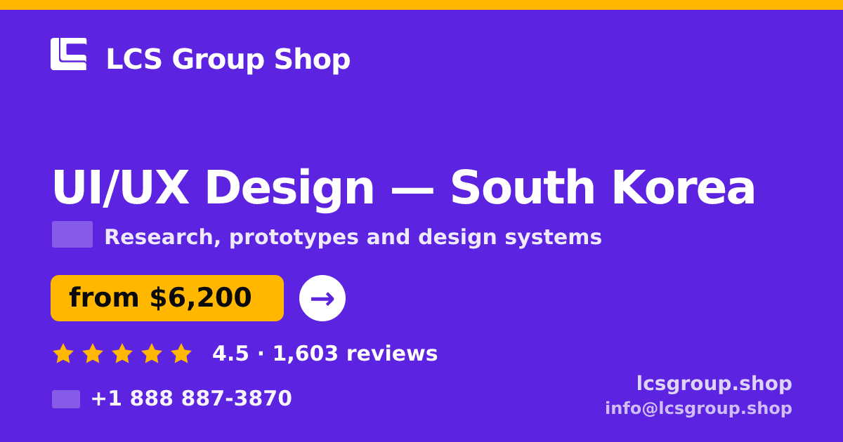 UI/UX Design in Busan — from $8,100, rated 4.6/5 by 2515 clients. LCS Group Shop.