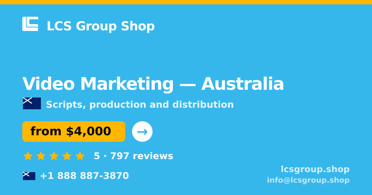 Video Marketing in Australia — from $4,000, rated 5/5 by 797 clients. LCS Group Shop.