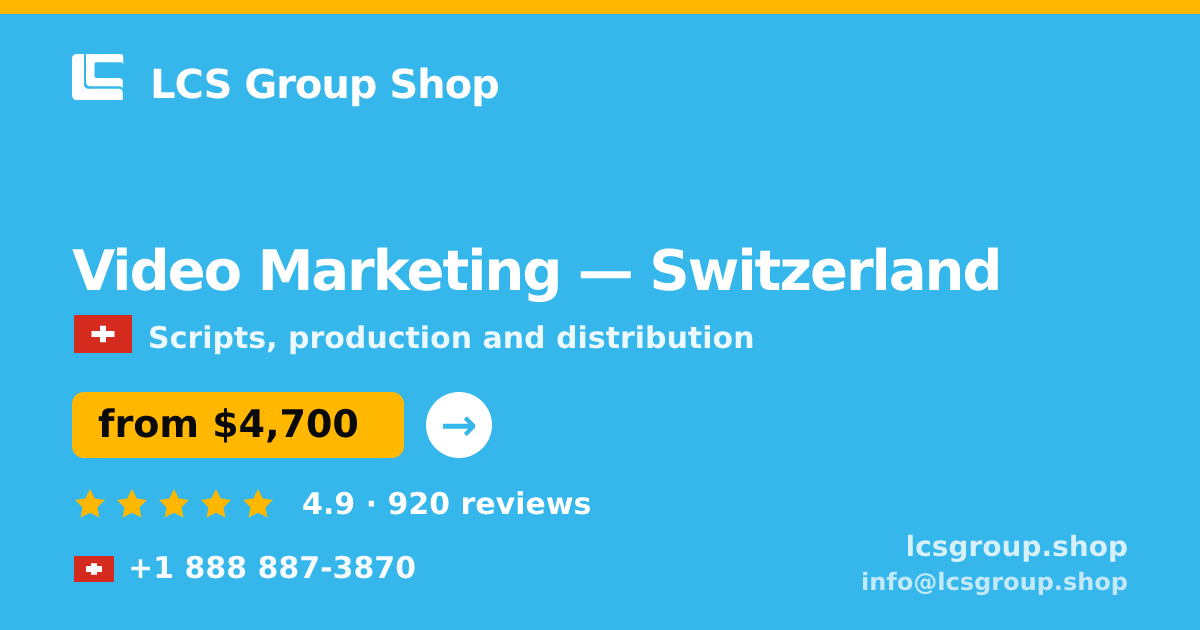 Video Marketing in Geneva — from $6,100, rated 4.8/5 by 2088 clients. LCS Group Shop.