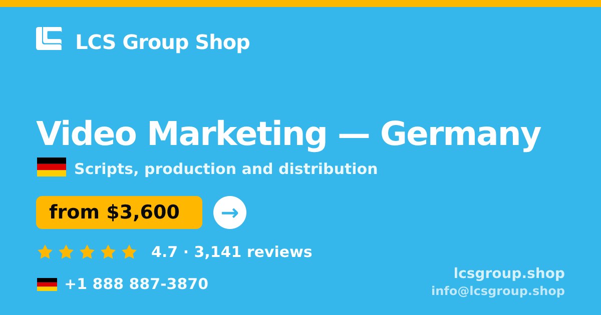 Video Marketing in Hamburg — from $4,500, rated 4.7/5 by 1817 clients. LCS Group Shop.
