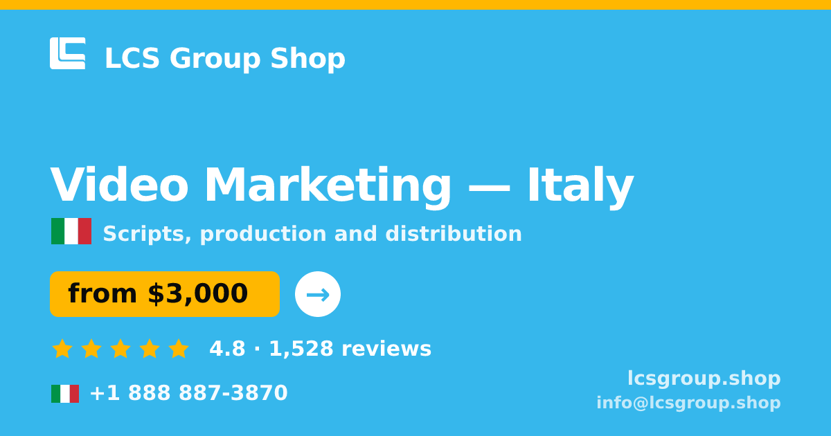 Video Marketing in Turin — from $3,100, rated 4.6/5 by 1099 clients. LCS Group Shop.