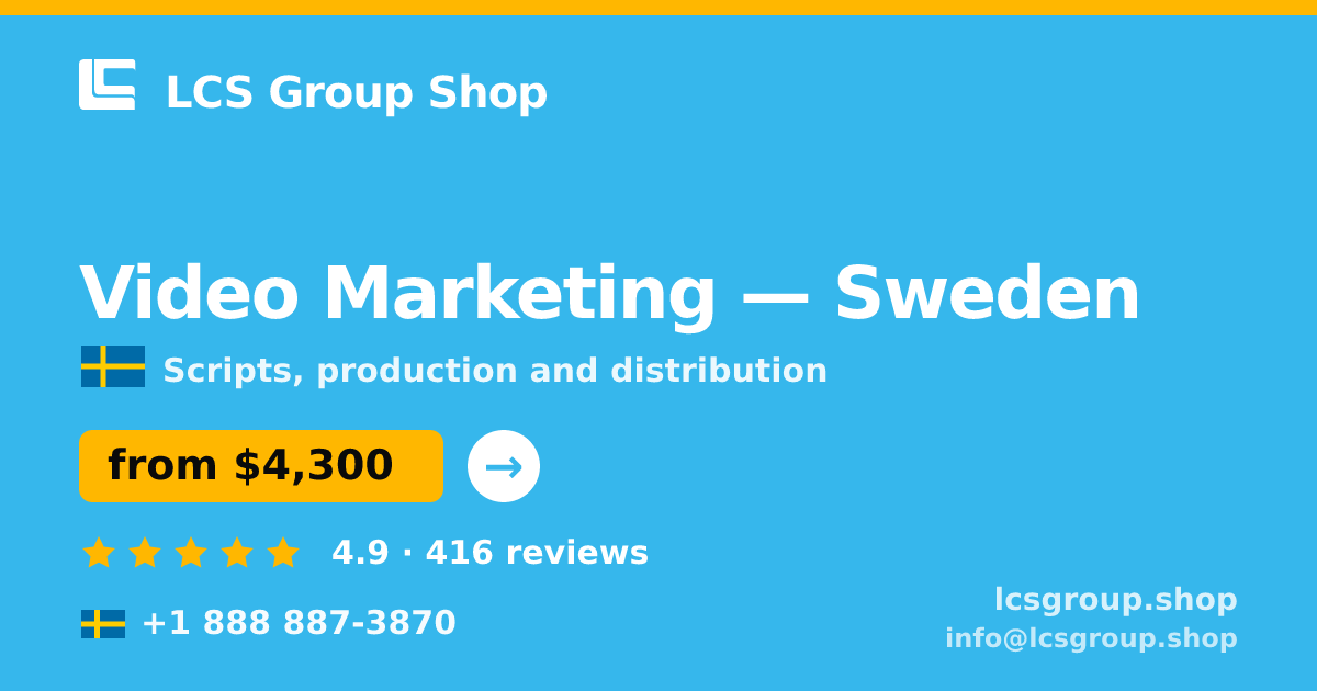 Video Marketing in Malmö — from $3,800, rated 5/5 by 1762 clients. LCS Group Shop.