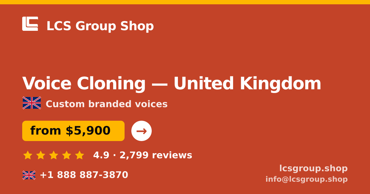 Voice Cloning in Manchester — from $5,400, rated 4.7/5 by 3230 clients. LCS Group Shop.