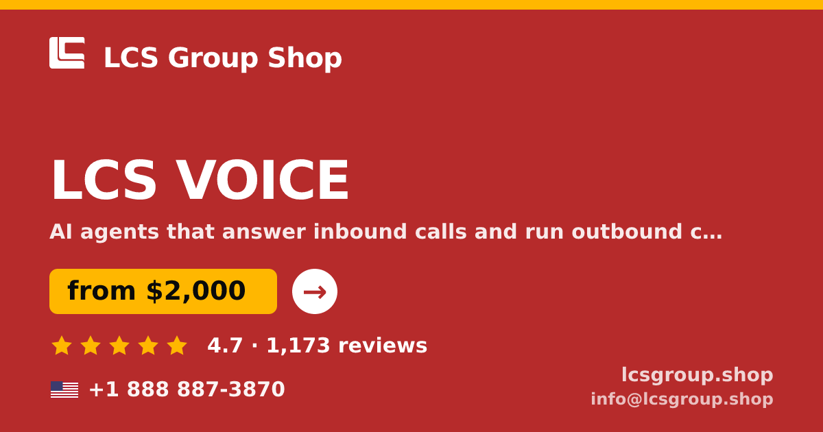 LCS VOICE in the USA — from $2,000/mo, rated 4.7/5 by 1173 clients. LCS Group Shop.