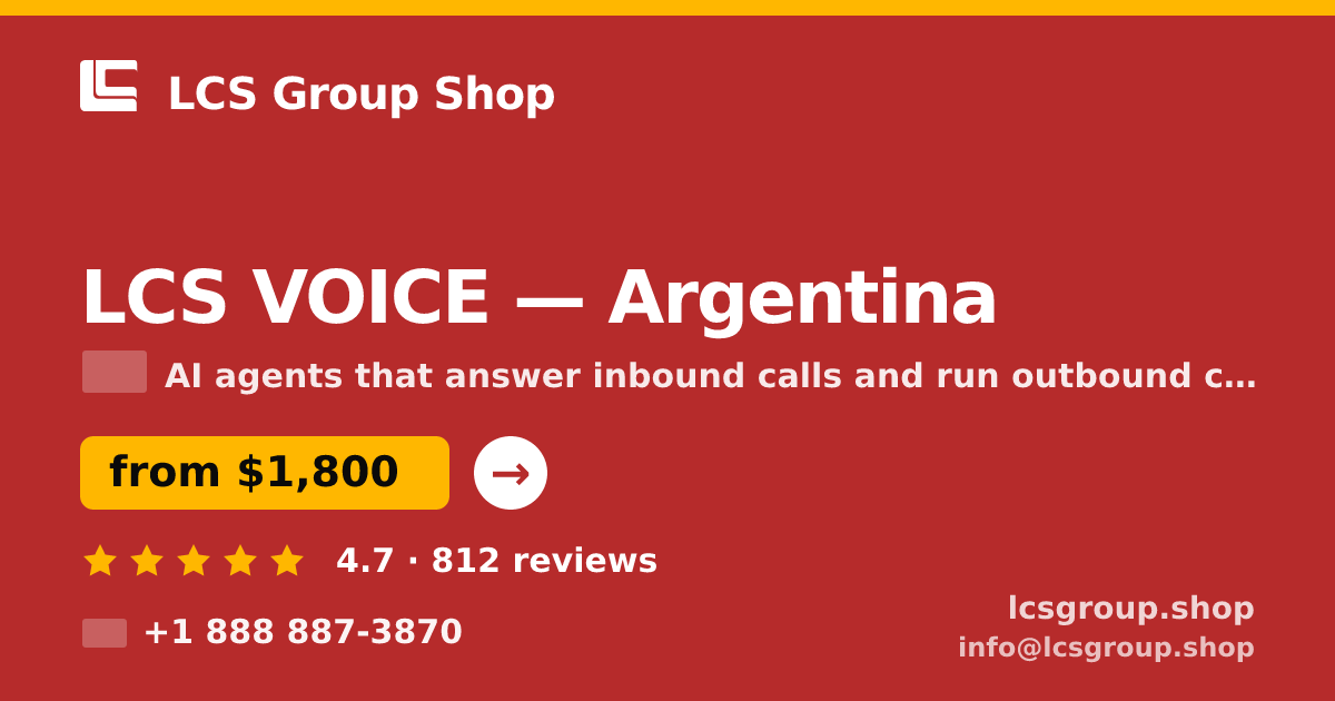 LCS VOICE in Argentina — from $1,800/mo, rated 4.7/5 by 812 clients. LCS Group Shop.