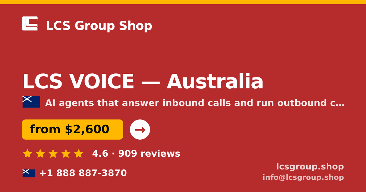 LCS VOICE in Australia — from $2,600/mo, rated 4.6/5 by 909 clients. LCS Group Shop.