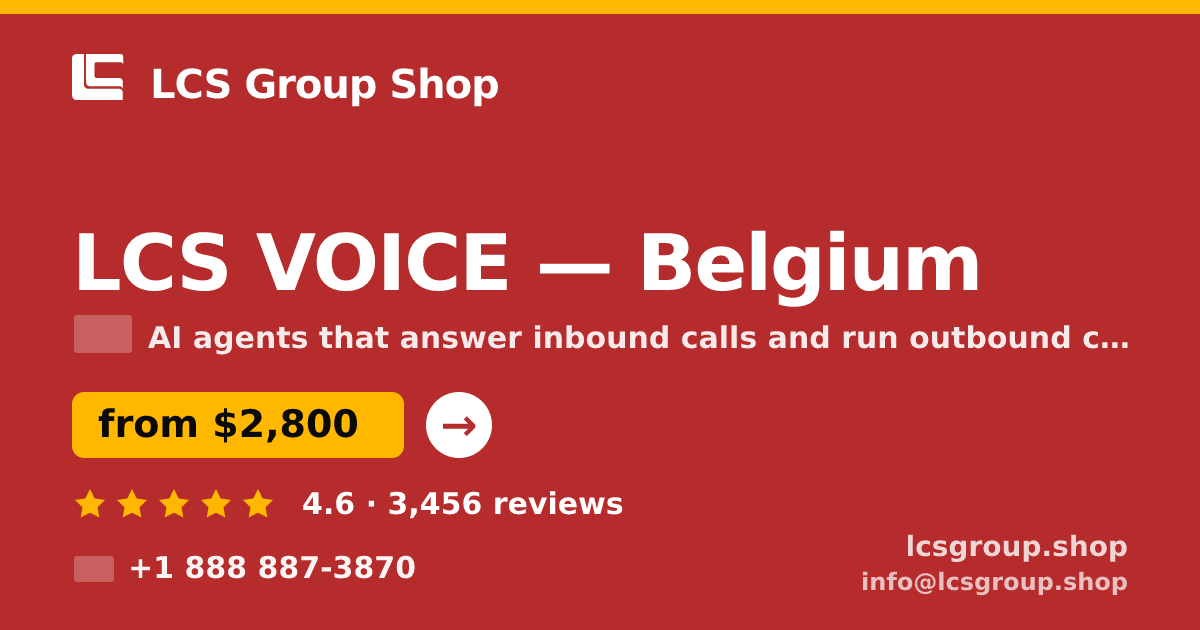 LCS VOICE in Antwerp — from $3,100/mo, rated 4.9/5 by 479 clients. LCS Group Shop.