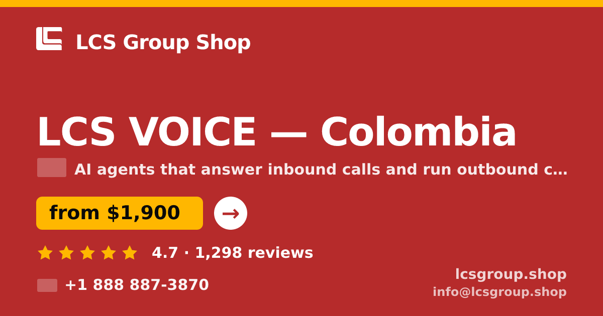 LCS VOICE in Colombia — from $1,900/mo, rated 4.7/5 by 1298 clients. LCS Group Shop.