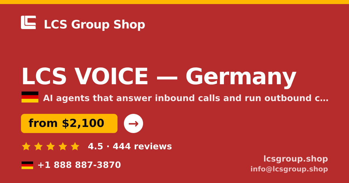 LCS VOICE in Germany — from $2,100/mo, rated 4.5/5 by 444 clients. LCS Group Shop.