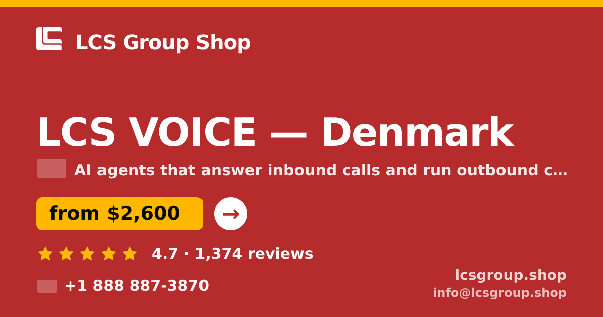 LCS VOICE in Denmark — from $2,600/mo, rated 4.7/5 by 1374 clients. LCS Group Shop.